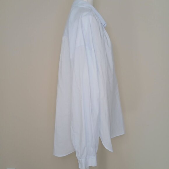 NWT Aritzia Babaton Marilyn Oversized Button-up Blouse in Glimmer Baby Blue XL - Picture 6 of 10